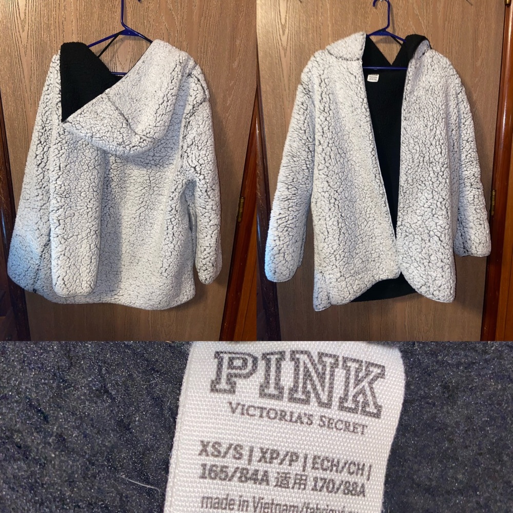 Reversible VSPInk Sherpa cardigan!! XS